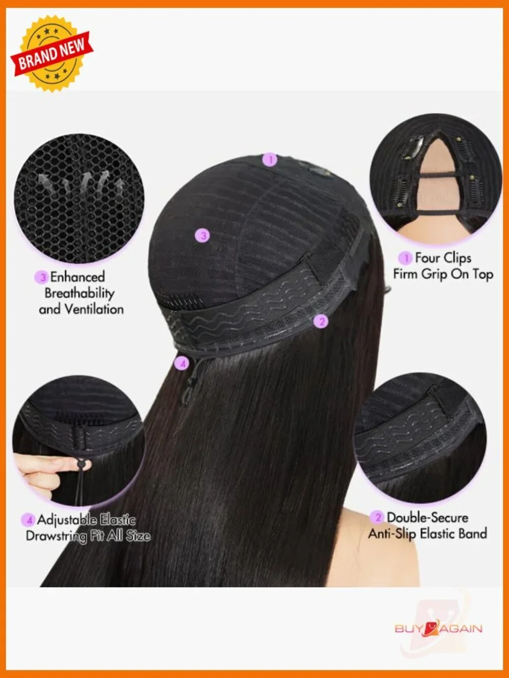 V Part Wig Human Hair Burmese Curly Glueless with Drawstring 180% Density 22inch